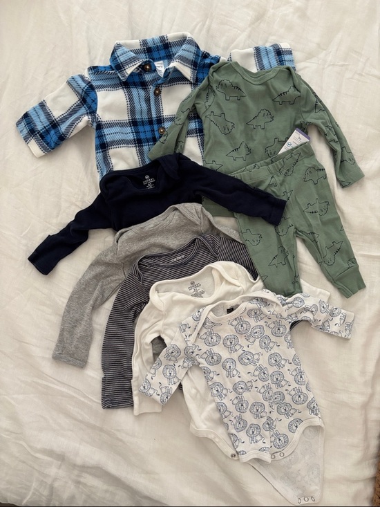 Lily And Dan Other - 8 Piece Bundle of Baby Boy Clothes 3 Months Navy, Grey, Green, White